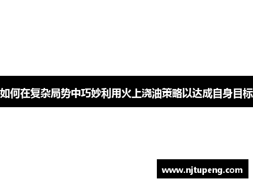 如何在复杂局势中巧妙利用火上浇油策略以达成自身目标