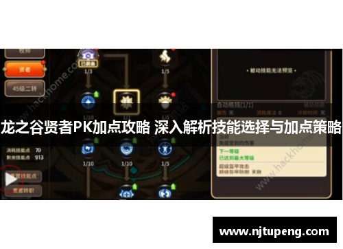 龙之谷贤者PK加点攻略 深入解析技能选择与加点策略