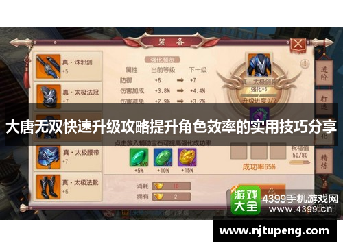 大唐无双快速升级攻略提升角色效率的实用技巧分享