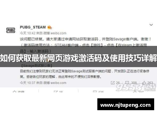 如何获取最新网页游戏激活码及使用技巧详解